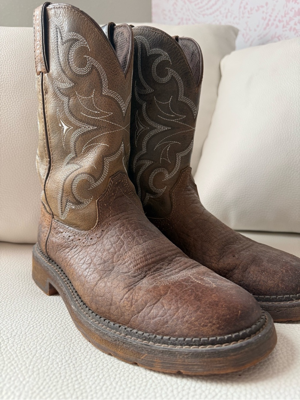 Men's Brown Leather Western Justin Boots